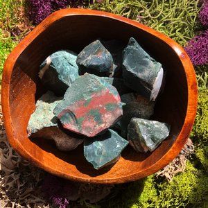 Raw Bloodstone from India green crystal healing reiki metaphysical shop natural